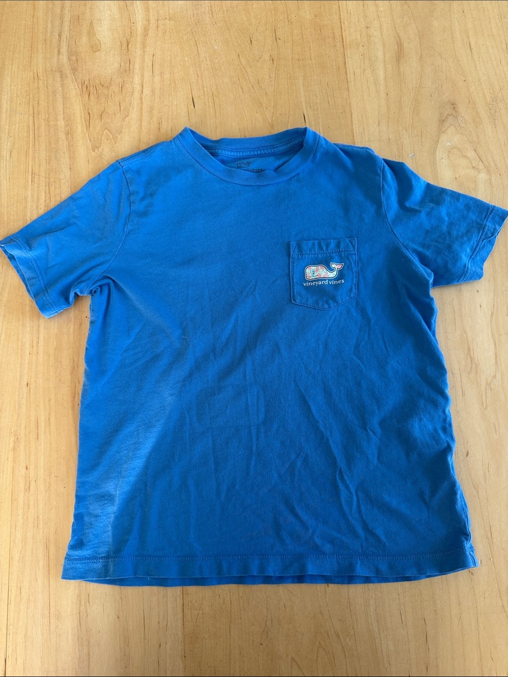 Vineyard Vines Kids Royal Blue Pocket Tee with Whale Patch